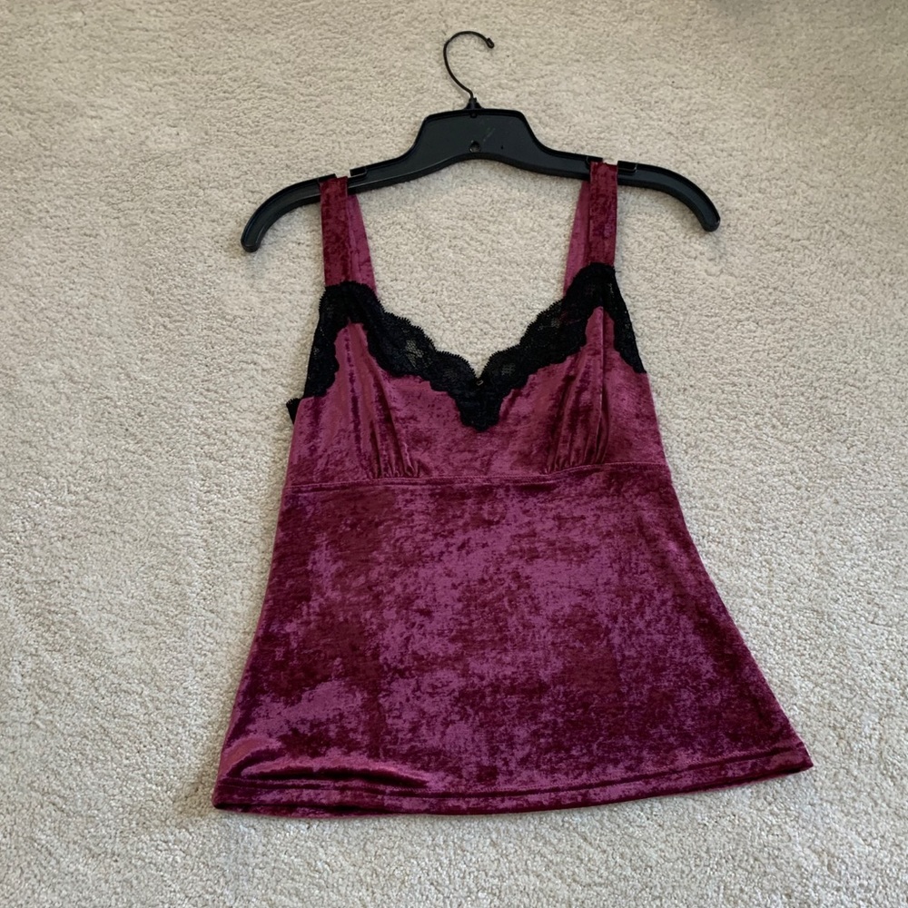 Purple velvet tank top